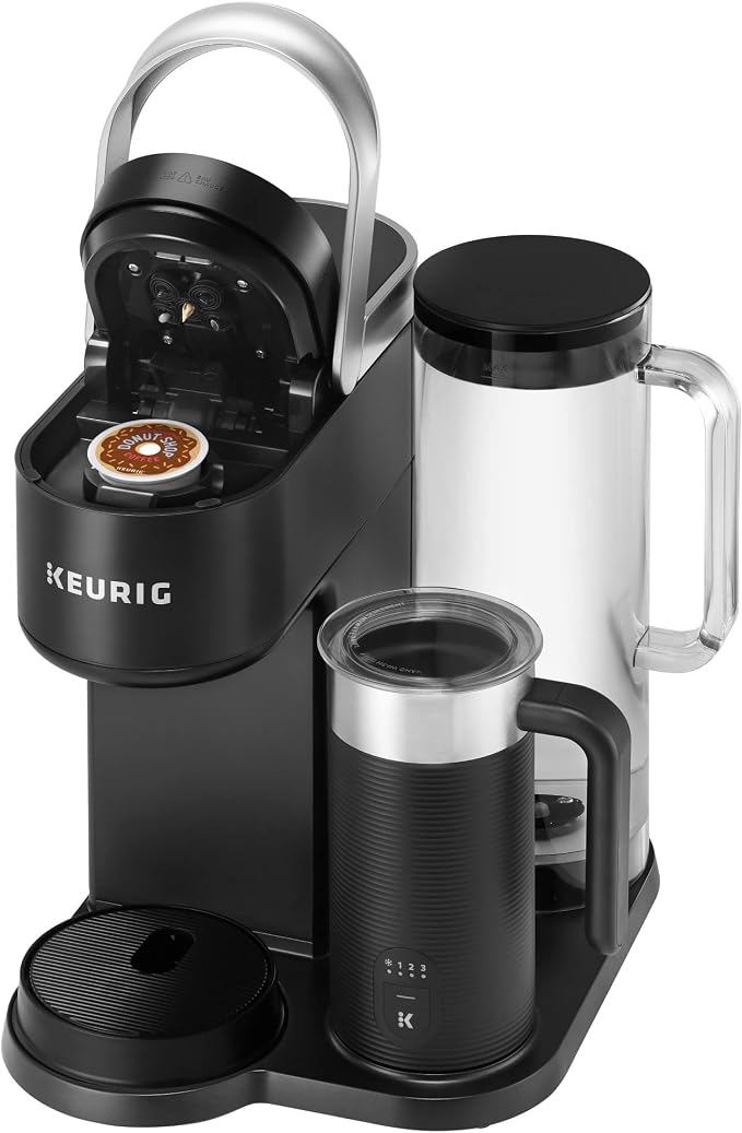 Keurig K-Café SMART Single Serve Coffee Maker with WiFi Compatibility, Latte and Cappuccino Machine with Built-In Frother, 6 Brew Sizes, Black | WIFI Brewid Smart Brewing, Built-in Milk Frother for Lattes and Cappuccinos, 6 Brew Sizes, K-Cup Pod Compat...