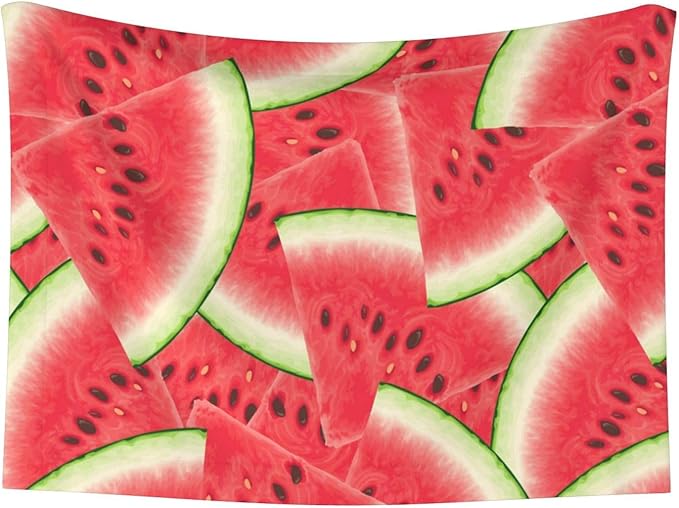 Double Sided Plush Pet Blanket with Cozy Dot Texture and Smooth Reverse, Watermelon Fruit Summer Art, Reversible Throw for Dogs Cats on Couches Beds Crates