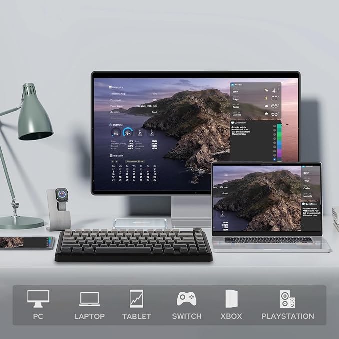 EPOMAKER X Aula F75 MAX Wireless Mechanical Keyboard with TFT Screen and Knob, Gasket Gaming Keyboard in 75% Layout, Hot Swappable, RGB Backlight, for PC/Mac/Linux (Black Gradient)
