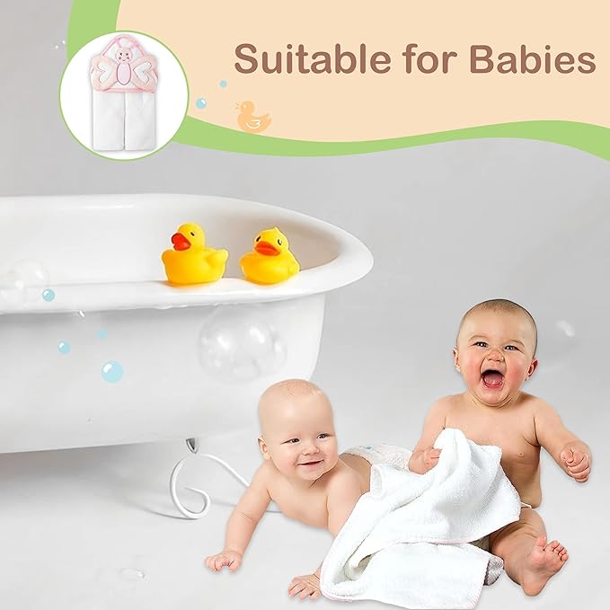 Mother's Choice Baby Towels 100% Organic Hooded Design, Large Size Cotton Baby Bath Towels, Ultra-Soft & Absorbent for Newborns, Infants, Toddlers, Boys & Girls with Animal Hood (Butterfly)