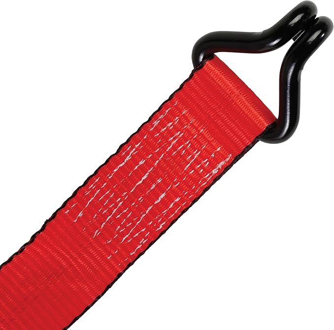CRAFTSMAN CMXAZBS10000J Black/Red 2" x 27' Ratchet Tie Down Strap with Double J Hook - Heavyweight/Industrial Duty (10,000 lb Break Strength)