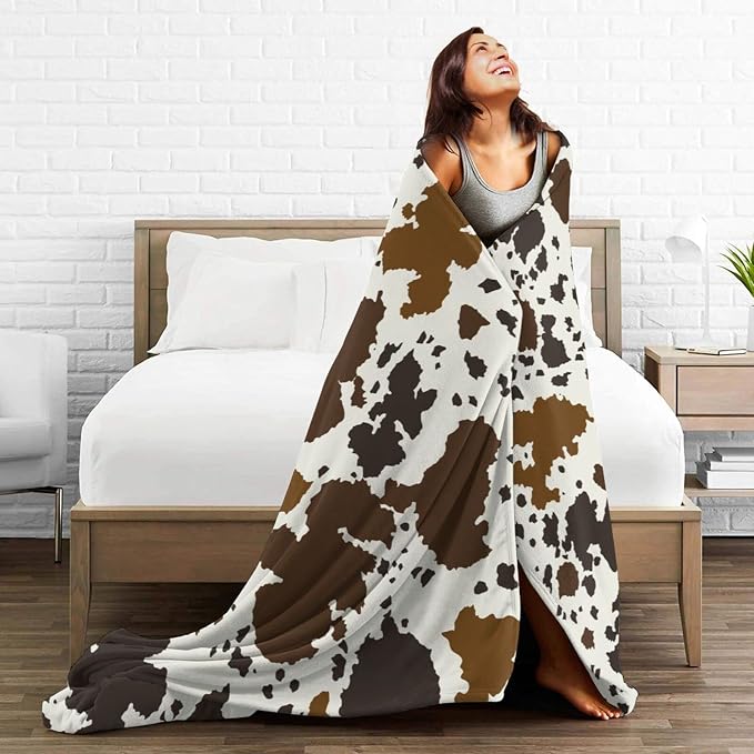 Cow Print Blankets and Throw, Cow Blanket for Adults,Cowhide Blanket for Girls, Cute Blankets for Teen Girls, Toddler Blanket for Kids, Cow Baby Blanket Cow Stuff for Women Highland Cow Decor 40"x60"