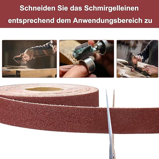 Emery Cloth Roll,150 Grit Continuous Sandpaper Roll 1" x 86 Feet Sandpaper Roll for Wood Furniture Finishing Metal Sanding Automotive Polishing