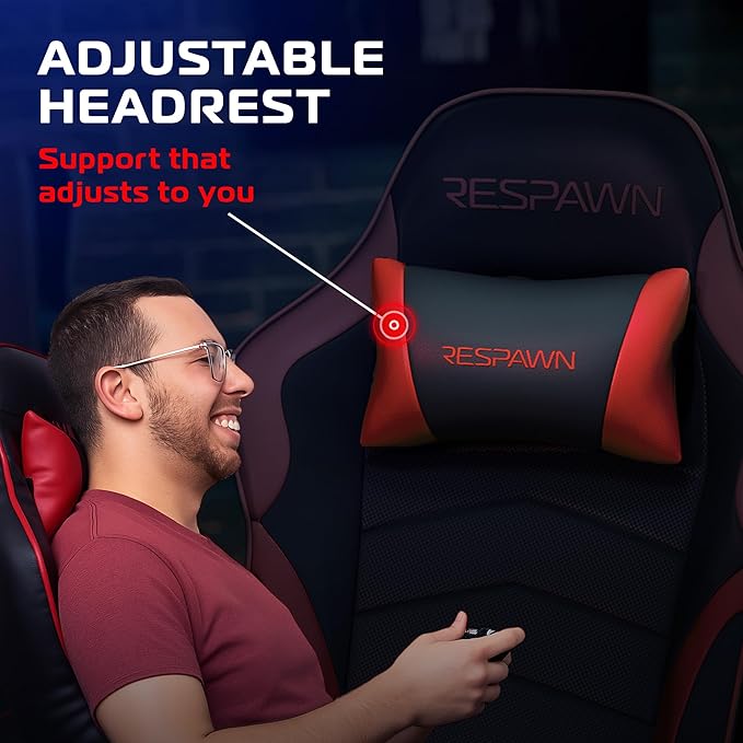 Respawn 900 Gaming Recliner Chair with Footrest, Cup Holder and Swivel | Ergonomic gaming recliner with footrest, cup holder, lumbar support, 135° recline & 360° swivel for console gaming