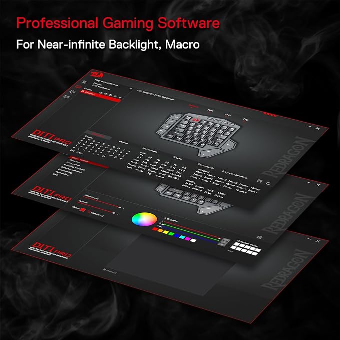 Redragon K585 PRO Wireless One-Handed RGB Gaming Keypad, 42-Key Layout | 0-Delay 2.4GHz Connection, On Board Macro Keys Keyboard, USB Pass-Through Port, Hot-Swap Socket, Detachable Wrist Rest