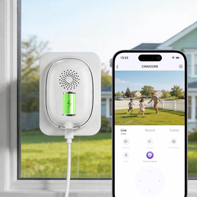2.5K Window Security Camera ��� No Drill Anti-Glare, Free AI Human/Vehicle/Pet Detection, 5000mAh Battery & Wired, Indoor to Outdoor, Face Recognition, 24/7 Recording