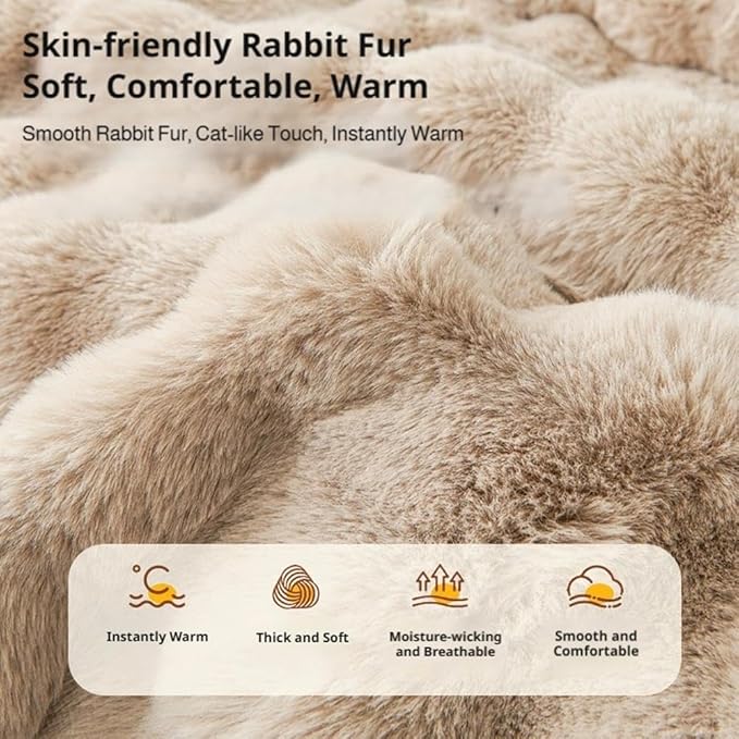 Waterproof Throw Blanket For Dogs & Indoor Cats,Dog Pad Washable Removable Couch Cover,Plush Long Fur Mat with Non Slip Silicone Base,Furniture Protector Gift for New Pet Parents,29.5"x29.5" (coffee)