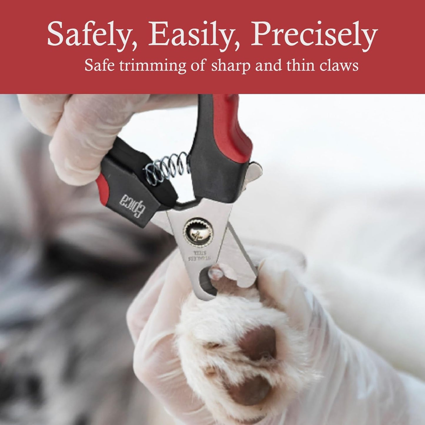 Epica Professional Dog Nail Clipper, Nail Clippers for Large Dog, Easy and Safe Grooming Clippers, Cat Claw Trimmer with Safety Guard (Small/Medium)