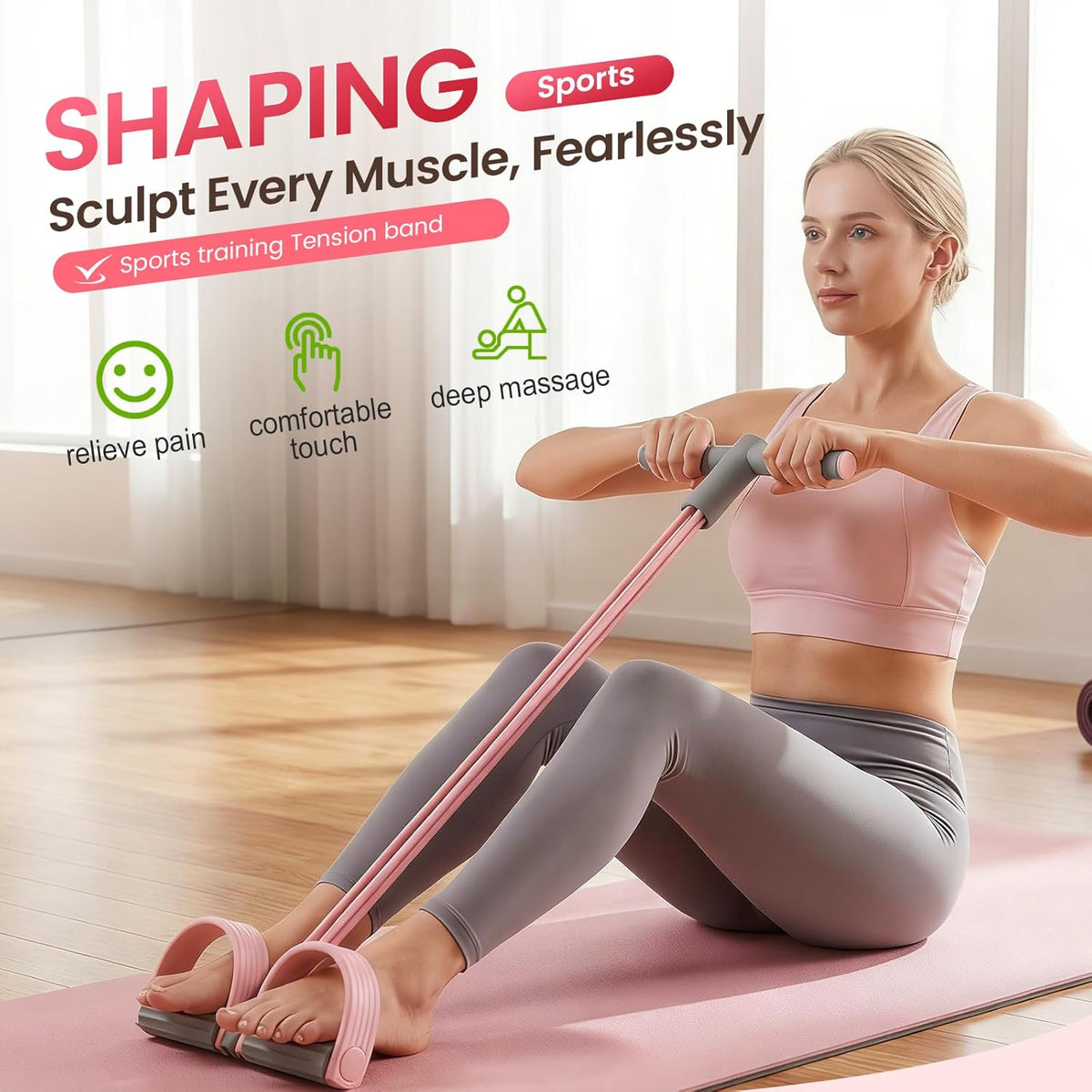 Skiennix Pedal Resistance Band - Multifunctional Elastic Yoga Band for Full Body Workout | Arm & Leg Stretching