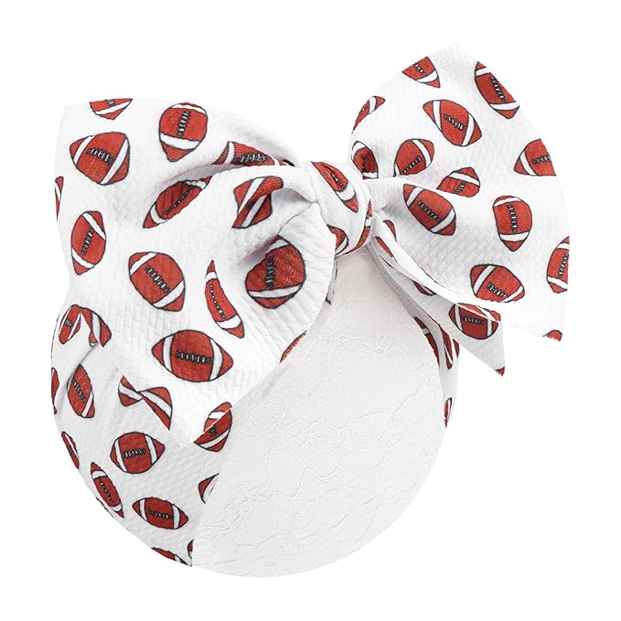 YanJie Baby Girls Headbands Football Sports Printed Bow Wide Headbands Basketball Handmade Hairbands Game Day Sports Hair Accessories Gift for Football Newborn Infant Toddlers Kids