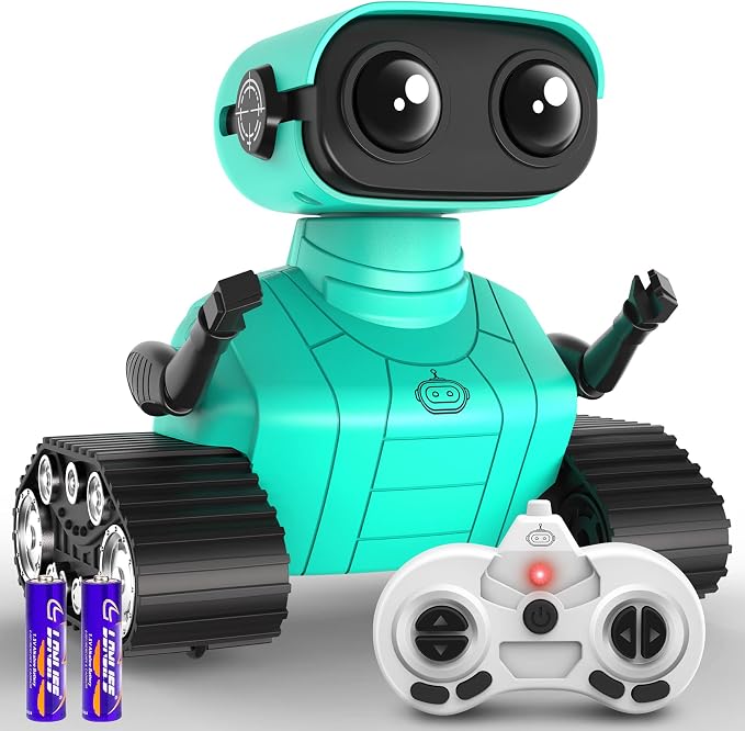 Hamourd Robot Toys - Kids Toys Rechargeable RC Robots, Remote Control Toy with Auto-Demonstration, Flexible Head & Arms, Dance Moves, Music, Shining LED Eyes, for Girls Boys