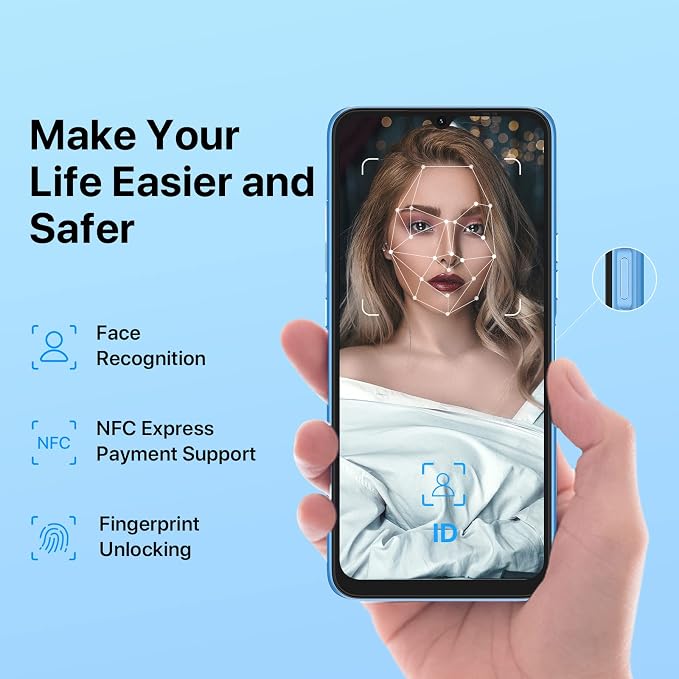 UMIDIGI Power 7 MAX Unlocked Cell Phone,6GB+128GB 10000mAh Battery,6.7" Full Screen + 48MP AI Triple Camera Android Smartphone,NFC,GPS,Face & Fingerprint,BLE 5.0, WiFi 2.4GHz/5GHz,Warranty,Blue