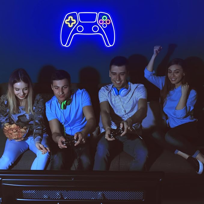 Kavaas Gamer Neon Sign, Neon Controller Sign for Gaming Room Decor - Gaming Neon Sign for Teen Boys Room Decor - Best Gamer Gifts for Teenage Boys, Kids