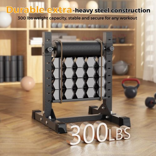 FitinOne Bulgarian Split Squat Stand, Single Leg Squat Roller Stand for Split Squats with 9 Adjustable Heights, 330lb Capacity One Leg Squat Stand for Leg Training and Home Gym