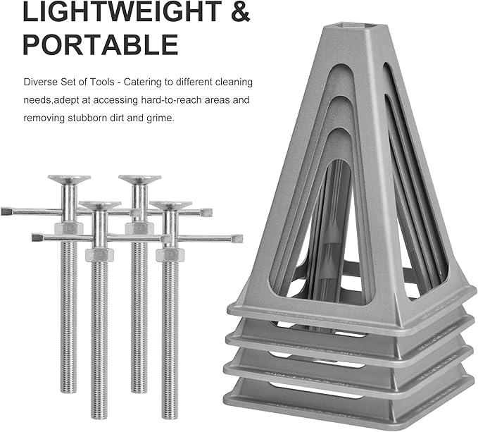 Aluminum RV Stabilizer Jacks 4 Pack with Additional Screw Nuts, Screw Jack Stands, Stabilize and Level RV Trailer Camper, Support up to 6,000 lbs