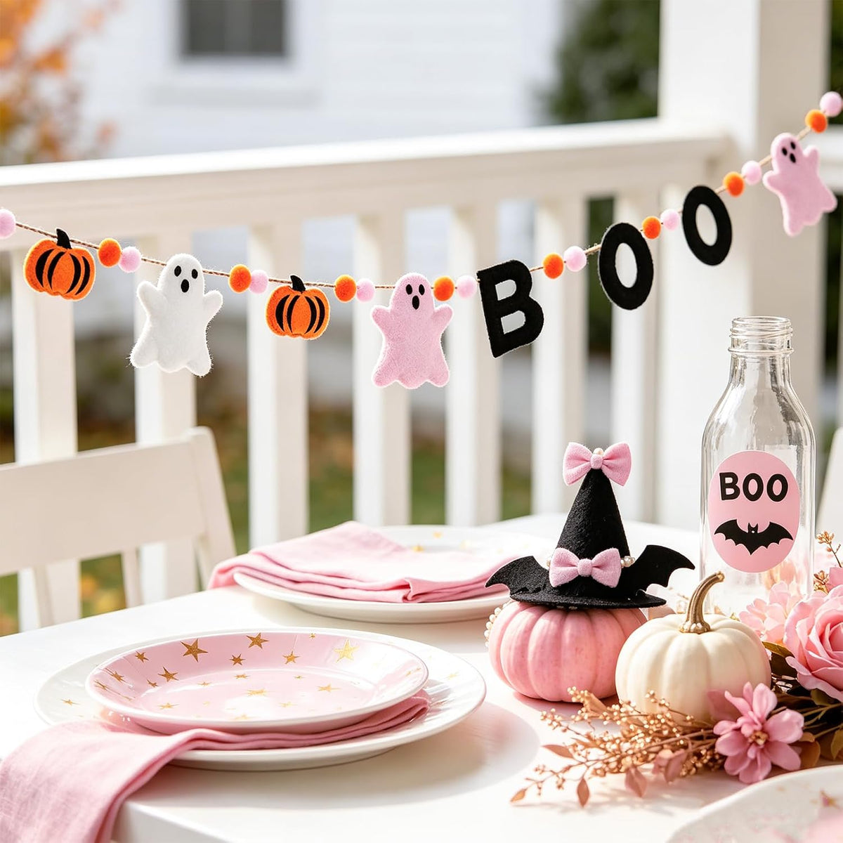 Halloween Garland, Boo Ghost & Pumpkin Decor for Wall Party