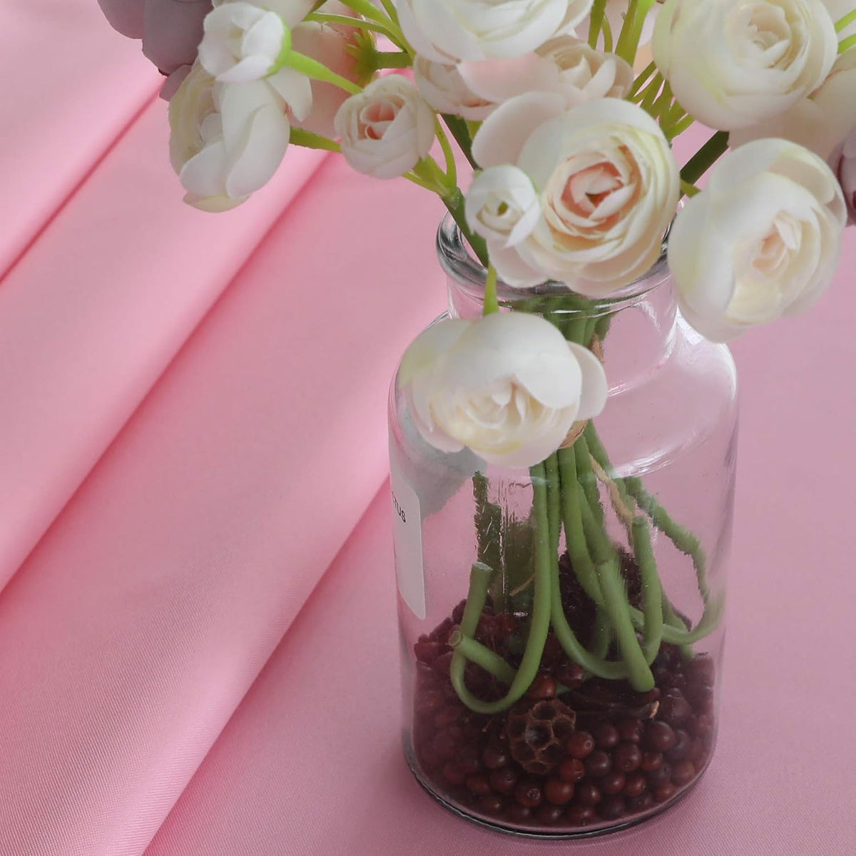 Pink Square Tablecloth, 60 x 60 Inch Waterproof Table Cloth