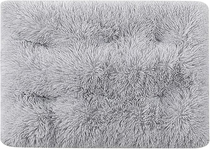 Dog Crate Mat, Dog Bed for Large Dogs, Comfy Fluffy Kennel Pad Anti-Slip for Dog beds & Furniture, Quilted Dog Bed for Pets for Medium/Small Dogs Cats (Color : Gray 2, Size : 43x29)
