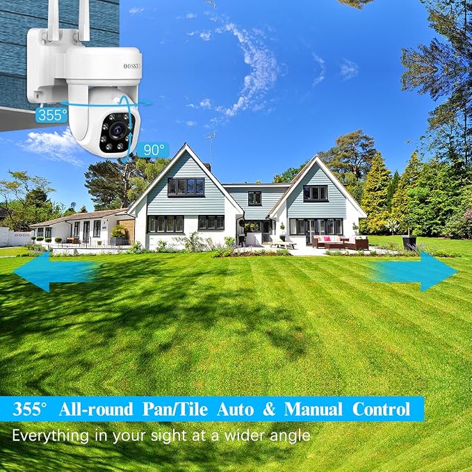 (2026 Update) 5MP PT Wireless Security Camera System with AI Human Tracking, Dual-Band 2.4G&5G WiFi, 130�� Wide Angle, 2-Way Audio, No Monthly Fee, Outdoor Home Security Kit