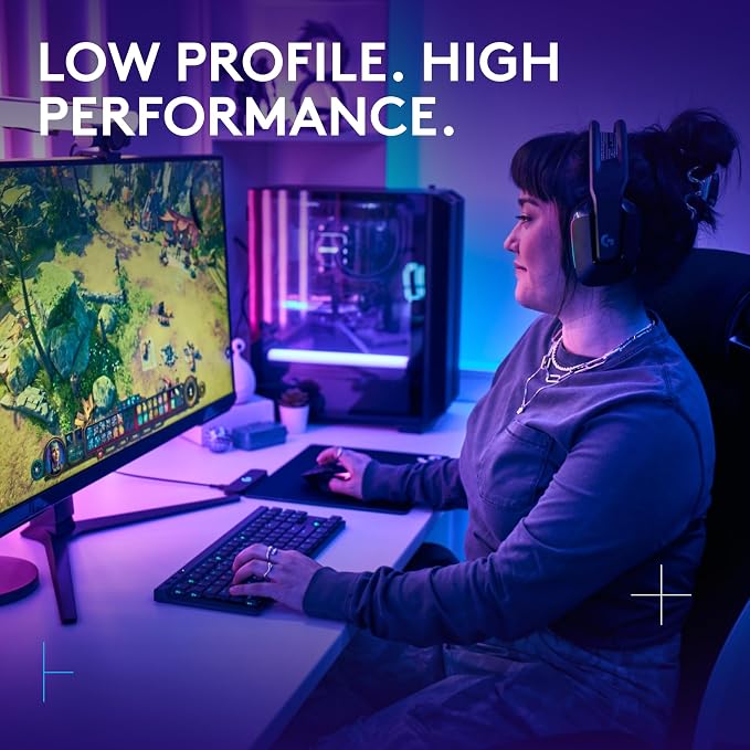 Logitech G515 Lightspeed TKL Wireless Gaming Keyboard (Tactile) - Black | LIGHTSPEED, low profile gaming, LIGHTSYNC RGB, thin tenkeyless design, PBT keycaps, mechanical switches