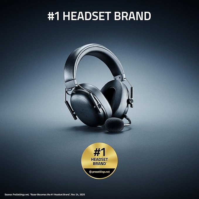 Razer BlackShark V3 X HyperSpeed Wireless PC Gaming Headset, Black | 50mm Drivers, Cardioid Mic, 2.4 GHz, Bluetooth, USB, Works with Mac, PS5, Nintendo Switch, Smartphone, 70 Hr Battery