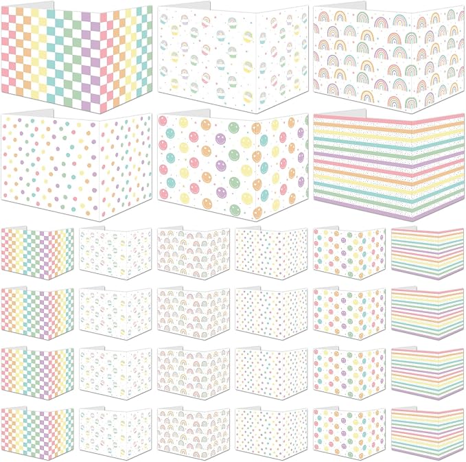 30 Pack Desk Dividers for Students Rainbow Pastel Privacy Folder for Students Waterproof Study Carrel Dividers Testing Divider Privacy Classroom Shield Folder Boards for Classroom Teacher Supplies