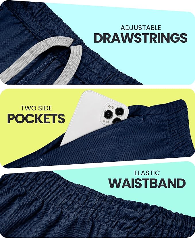 Quick Dry Knit Men's Athletic Shorts Loose-Fit Running Workout Gym Shorts