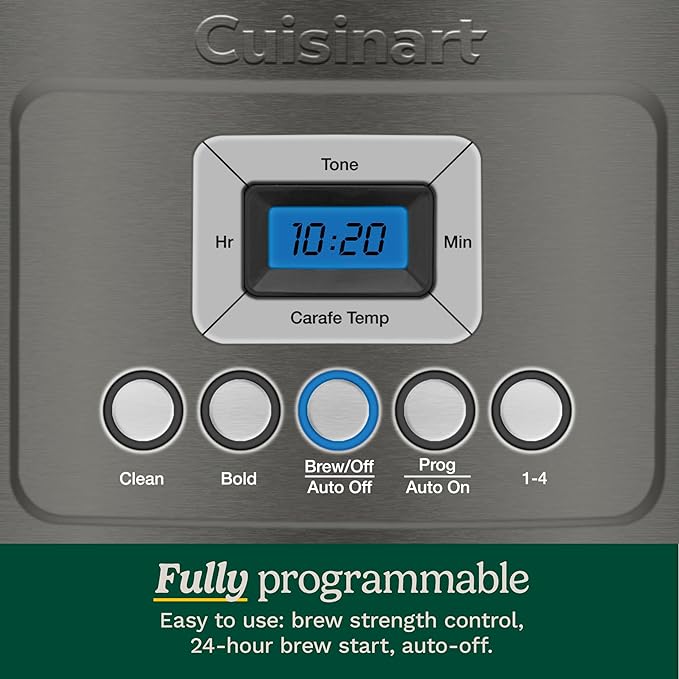 Cuisinart 14-Cup Coffee Maker, Programmable PerfecTemp Glass Carafe Coffee Machine with 1-4 Cup Setting, Brew Strength Control and Pause, Stainless Steel, DCC-3200BKSNAS, Black | 14-Cup Glass Carafe, Perfectemp Heating, 24-Hour Programmability, Brew St...