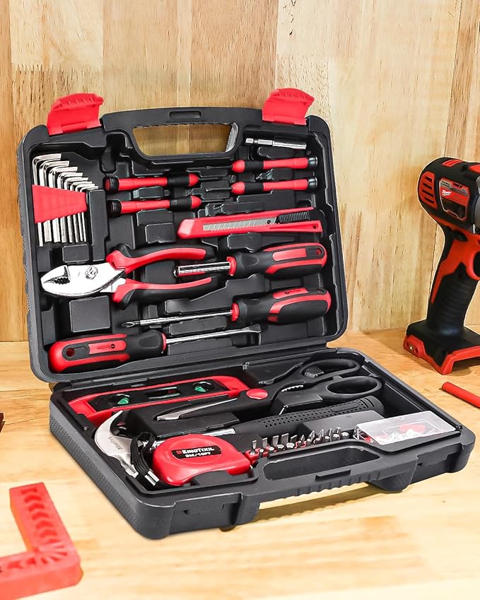 KingTool Home Repair Tool Kit - 149 Pieces Basic Home Repair Tool Set, General Mechanic Tool Set, General Household Tool Kit with Plastic Toolbox, Perfect for Homeowner, Office & College Repairs