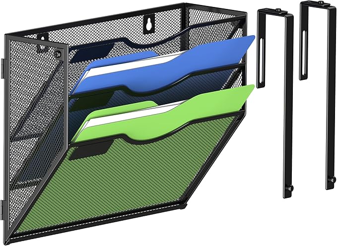 Kuntine.B Wall File Organizer Office Hanging Magazine Holder Wall File Organizer for Office Home