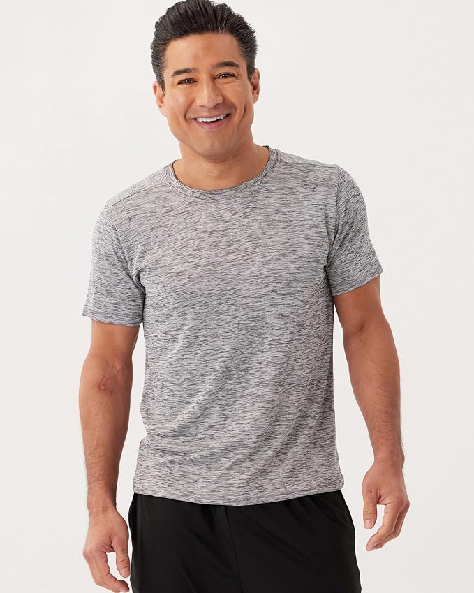 5 Pack Men's Dry Fit Short Sleeve T-Shirt Gym Workout Athletic Running Tee | Cooling, Moisture-Wicking, Crew Neck, Quick-Dry, Breathable, Active, Exercise, Fitness, Basketball, Cycling, Hiking, Tennis