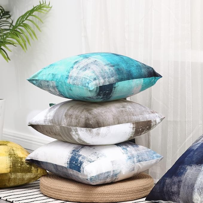 Throw Pillow Covers for Couch, 22x22 Inch, 2 Pack, Turquoise | Decorative Throw Pillow Covers Cushion Covers for Couch Bedroom Sofa Living Room