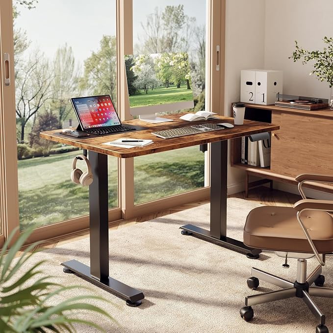 Veken Standing Desk, Brown, 39.4×23.6 Inch
