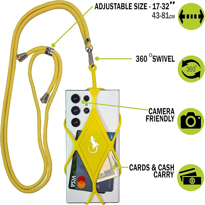 Gecko Travel Tech Cell Phone Lanyard Phone lanyards for Around The Neck Neck Lanyard Phone Crossbody