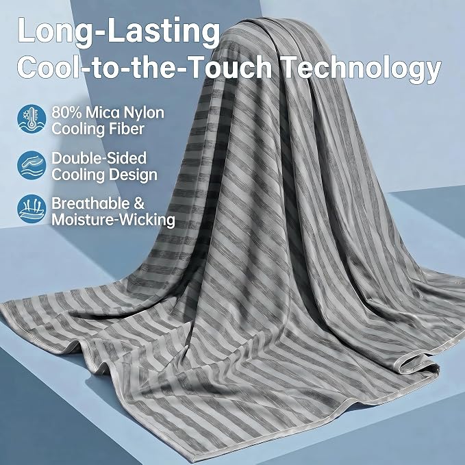 Guohaoi Cooling Blanket for Hot Sleepers and Night Sweats 90"x108" King | Arc-Chill Q-Max >0.5 Cool Fiber,100% Oeko-Tex Certified Lightweight Summer Blanket for Travel/Outdoor Ultra Cold Breathable