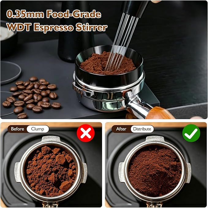 7Pcs Espresso Accessories Kit 58mm Coffee Tamper Set Tool for Barista | Espresso Machine Accessories Tools Tamper Kit with Tamping Station, WDT Tool, Coffee Distributor, Dosing Funnel, Puck Screen
