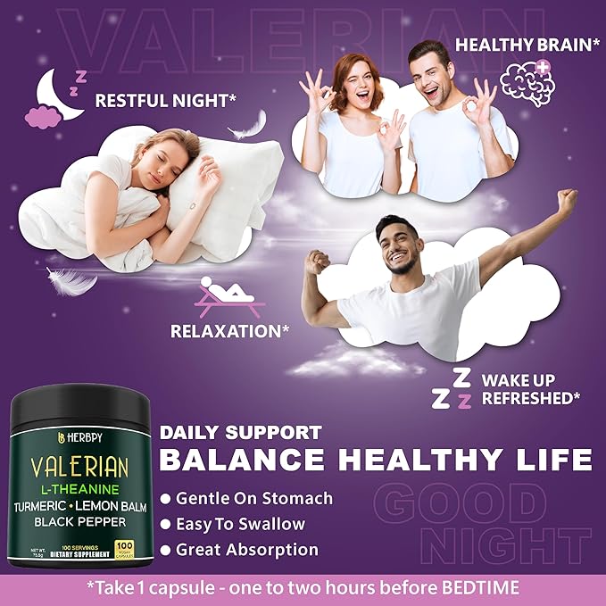 Bundle 6in1 Dandelion Supplement & 5in1 Valerian Root Supplement - Support Heart Health, Immune, Digestive, Restful Night and Relaxation