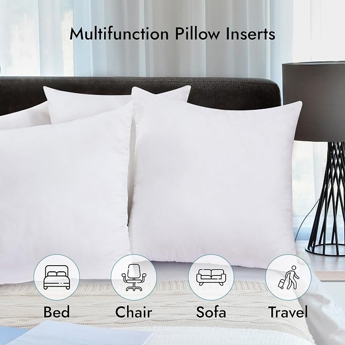ROYALE LINENS 14 X 22 Pillow Insert - Down Alternative Throw Pillows Insert - Rectangle Pillow Pack of 1 White - Bed & Couch Pillows - Inner Cushion for Bed, Cushion for Living Room - Shams Stuffer