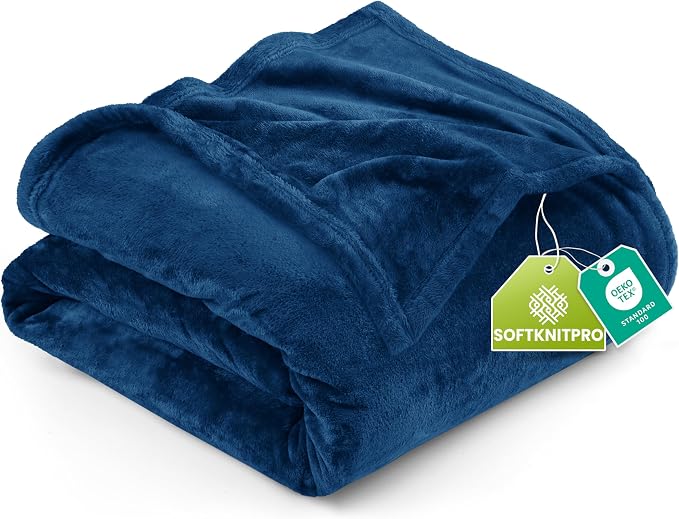 Utopia Bedding Ultra Soft Fleece Bed Blanket Twin Size Navy (60x80 Inches) | Microfiber Plush Warm Lightweight Breathable Cozy Blanket Anti-Static, All Season Use, Gift for Women and Men