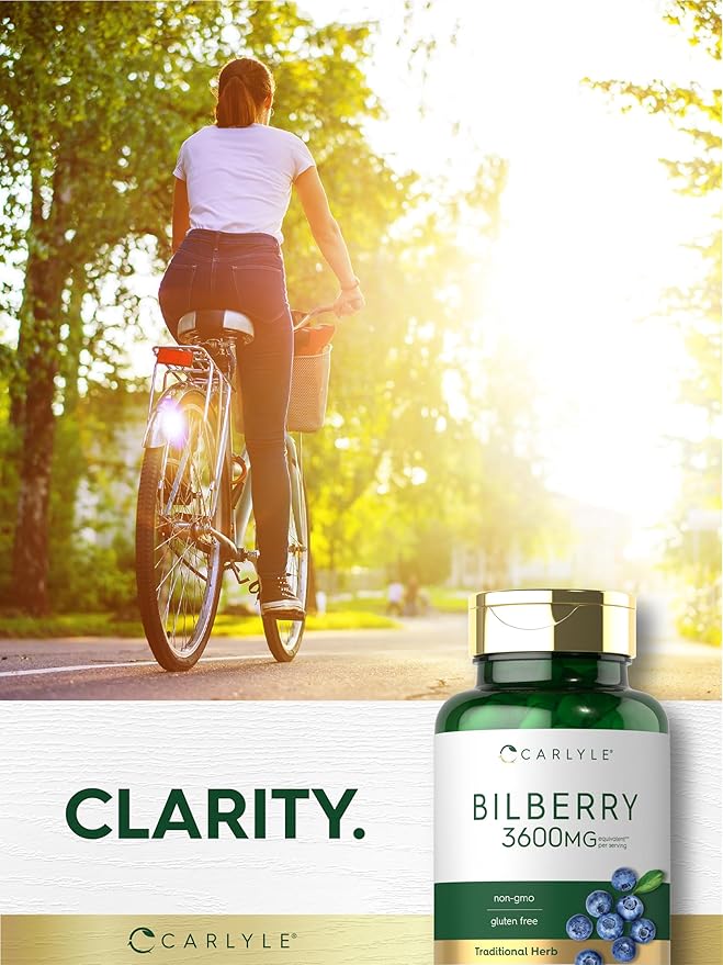 Carlyle Bilberry Extract Capsules | 3600mg | 150 Count | Vegetarian, Non-GMO, Gluten Free Fruit Supplement