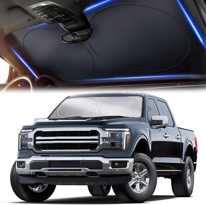 Autovir Truck Windshield Sun Shade Foldable ��� 280T Sun Visor Front Shield