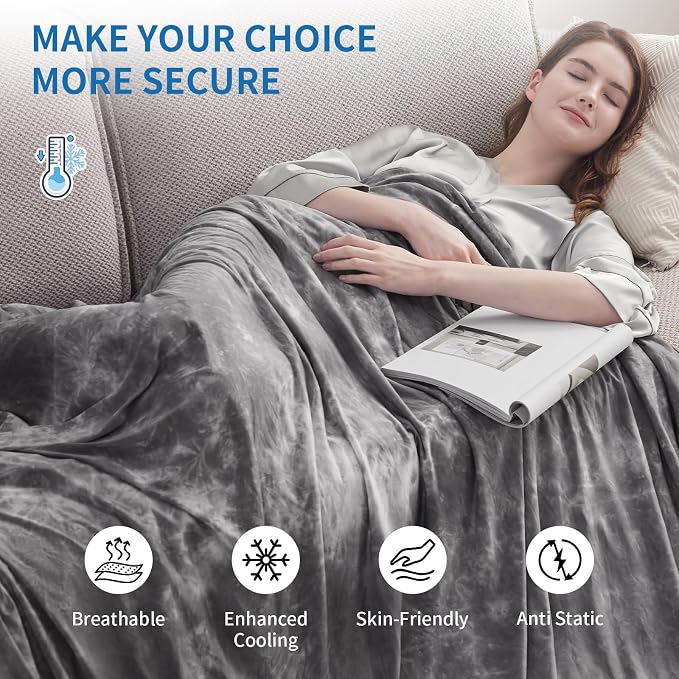 Guohaoi Cooling Blanket for Hot Sleepers and Night Sweats 50"x70" Twin Size | Arc-Chill Q-Max >0.5 Cool Fiber,100% Oeko-Tex Certified Lightweight Summer Blanket for Travel/Outdoor Ultra Cold Breathable