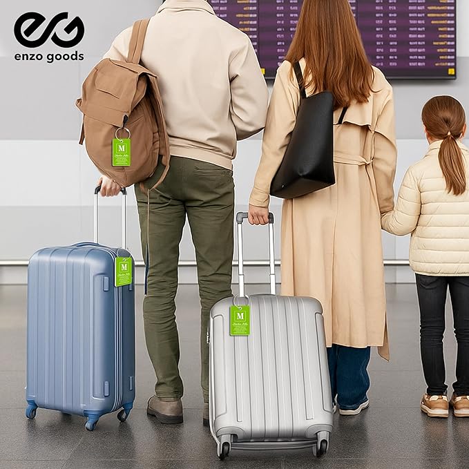 Personalized Luggage Tag | 6 Pack | Custom Luggage Tags for Suitcases | Kids Backpack Tag | 10 Color Options & Choose Font, Font Color