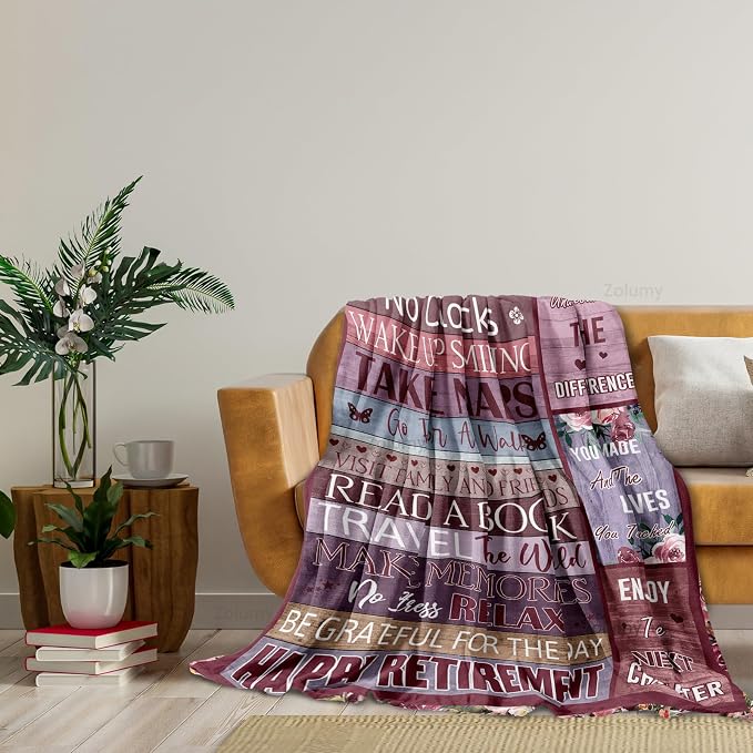 Classy Retirement Gifts for Women/Men, Retirement Gift for Women 2026 Coworker, Unique Retirement Gifts Ideas, Best Retired Gifts, Funny Farewell/Goodbye Gifts Blanket 50X40in
