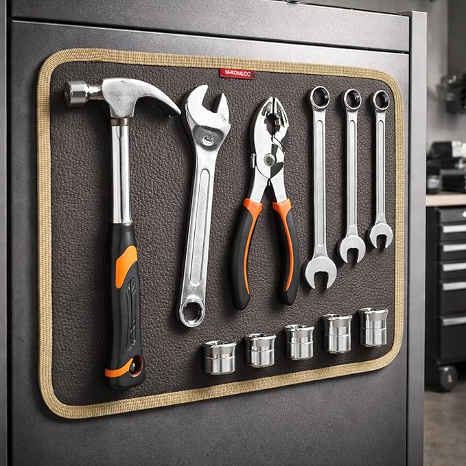 Magnetic Tool Mat Set, Mechanic's Magnetic Tray, Screw Mat & Garage Accessory 5pcs