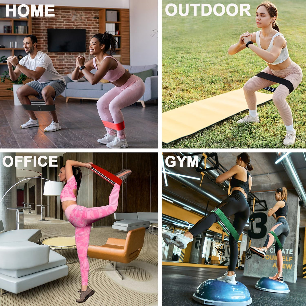 Standrock Fabric Resistance Bands - 3 & 4 Levels Booty Bands for Men & Women | Durable Elastic Workout Bands