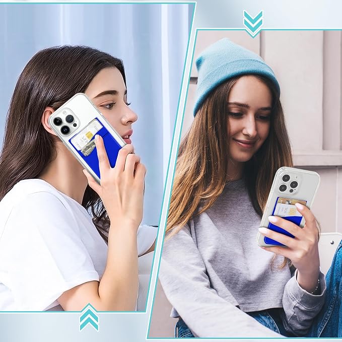 SHANSHUI Phone Card Holder, Phone Wallet Stick on Business Card Holder Pocket Compatible for iPhone 11 Pro and Most Smartphones - 5PCS