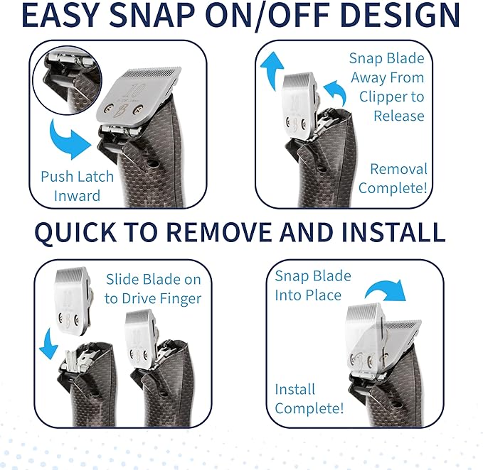Detachable A Series 3 3/4 Skip Tooth Blades for Dog Grooming Cut Length 1/2" - 13mm -Skip Tooth Japanese Carbonized Steel Skip Tooth Clipper Blades Compatible A5 Series(3 3/4SK)