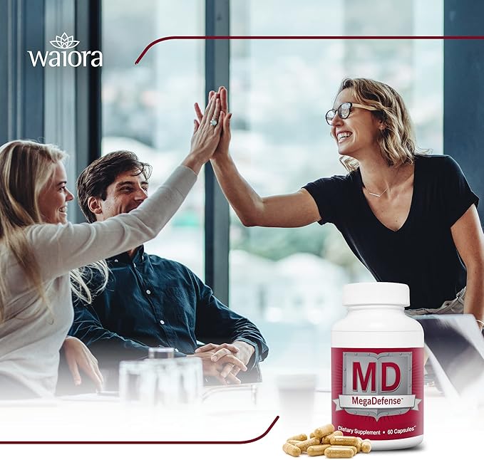 Waiora MegaDefense Mushroom Capsules (6 Bottles), Supplement for Daily Wellness, 6 Mushroom Supplement: Reishi, Turkey Tail, Cordyceps, Maitake, Agaricus & Shiitake, Non-GMO (60 Veggie Caps)