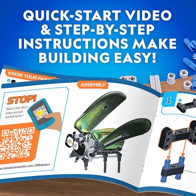 National Geographic Robotic Bug Engineering Science Kit for Kids | Build a Robot Insect, Flapping Wings, Butterfly, Ladybug, and Beetle Skins, Animatronic Engineering, STEM Activity
